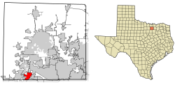 Denton County Texas Incorporated Areas Roanoke highlighted